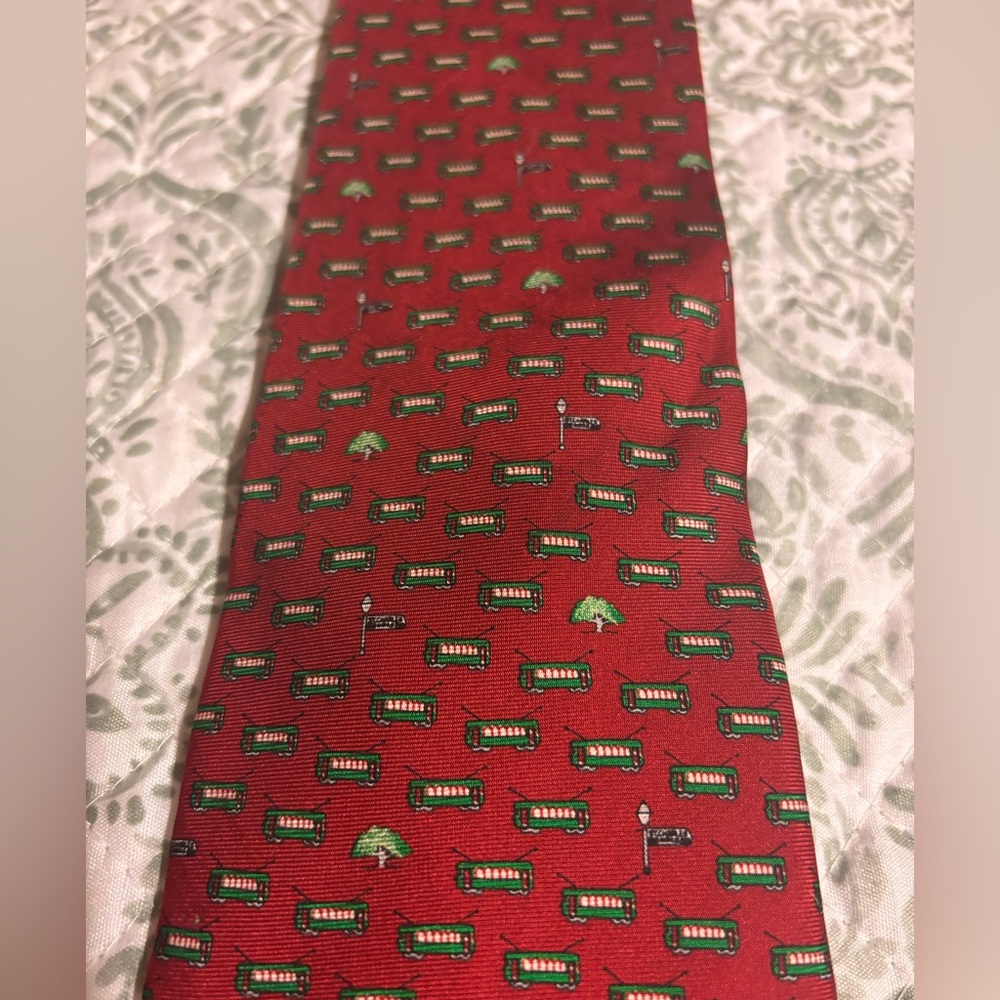 Nola couture Streetcar Raspberry Red men’s tie preowned - Picture 2 of 10